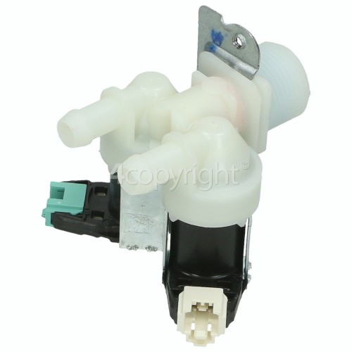 Whirlpool AWE 8760 GG Cold Water Double Solenoid Inlet Valve : 180Deg. With Protected (push) Connectors & 12 Bore Outlets