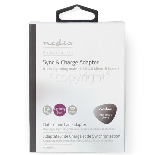 Nedis iPad 8-Pin Lightning Male To USB 2.0 Micro-B Sync & Charge Adapter