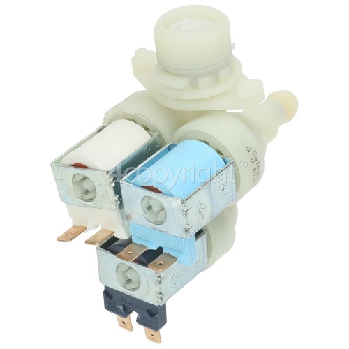 Hoover Cold Water Triple Solenoid Inlet Valve : 2X 180Deg. 1X90Deg & 12 Bore Outlets