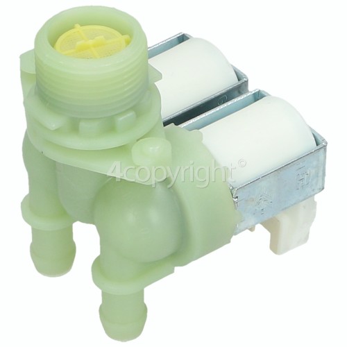 Hoover DXA 610AIW3/1-80 Cold Water Double Solenoid Inlet Valve : 180Deg. With Bore: 11.5 Bore Outlets & Protected (push) Connectors