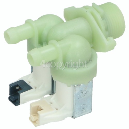 Hoover DXA 610AIW3/1-80 Cold Water Double Solenoid Inlet Valve : 180Deg. With Bore: 11.5 Bore Outlets & Protected (push) Connectors