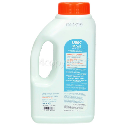 Vax Steam Mop Steam Detergent - 500ml