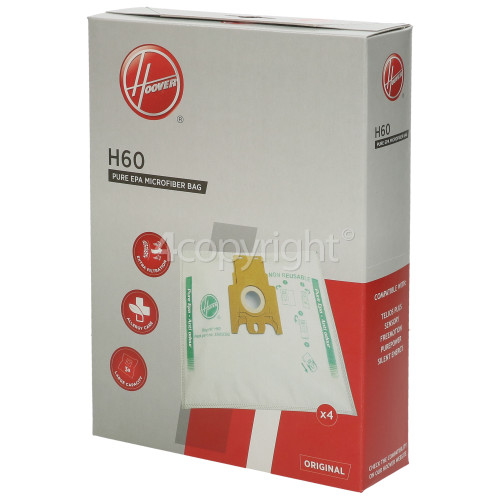 Hoover H60 PureHepa Dust Bag (Pack Of 4)