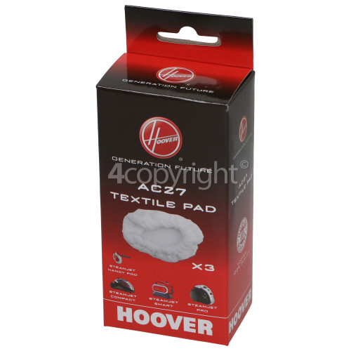 Hoover KSCD1600 135 AC27 Microfibre Steam Mop Cloth Pad (Pack Of 3)