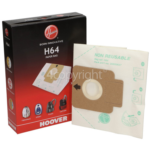 Hoover H64 High Filtration Dust Bags (Box Of 5)