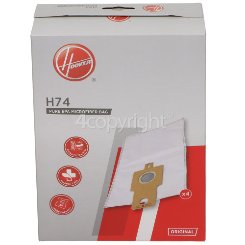 Hoover Vacuum Cleaner H74 Mircofibre Dust Bags (Pack Of 4)