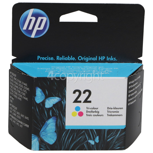 Hewlett Packard Genuine No.22 Colour Ink Cartridge (C9352AE)