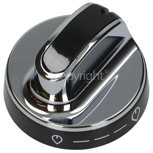 New World Hob Control Knob Black / Chrome newworldspares.co.uk