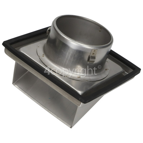 100mm Cowled Outlet With Non-Return Flap - Stainless Steel