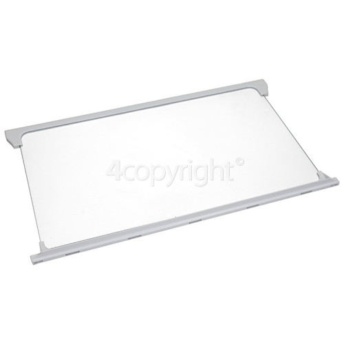 Lec TF6086W (444447356) Fridge Upper Glass Shelf Assembly : 495x295mm