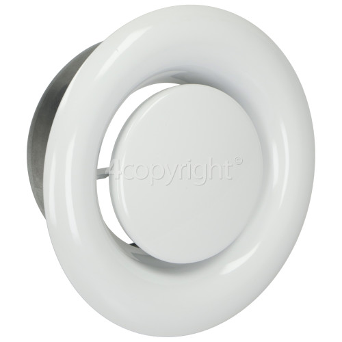 100mm Metal Ceiling Air Extract Valve - White Powder Coated