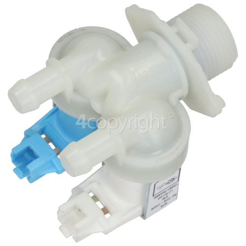 Indesit Double Solenoid Inlet Valve ; 180Deg. With Protected (push) Connector Tag Pins