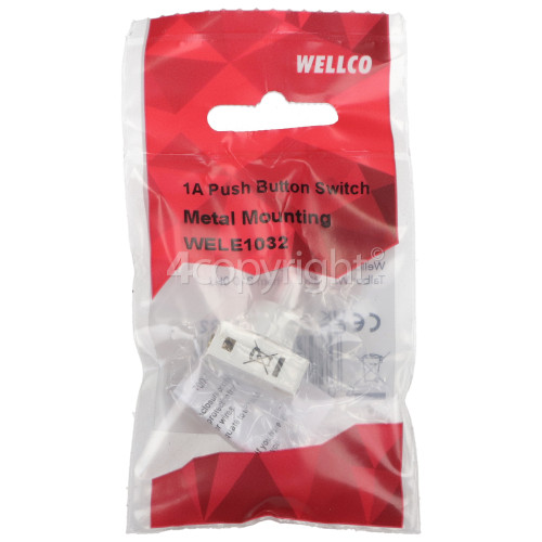 Wellco 1A Push Button Switch - Metal Mounting