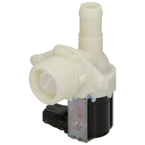 Bauknecht Cold Water Single Inlet Solenoid Valve : 90Deg. With Protected (push) Connector & Large Bore Outlet