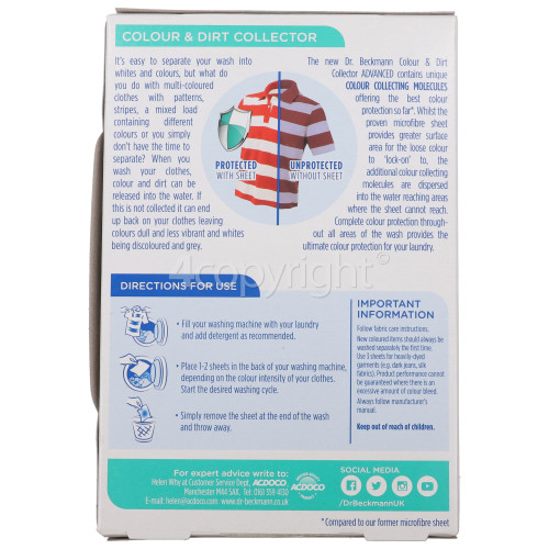 Dr.Beckmann Microfibre Colour & Dirt Collector Sheets - Pack Of 10 (garment Care)