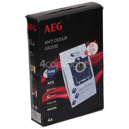 AEG GR203 S-bag® Anti-Odour Dust Bag - Pack Of 4