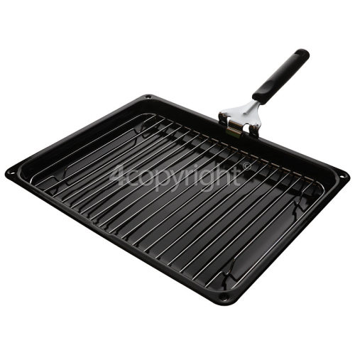 Grill Pan Tray Includes Handle & Grid : 365x290mm