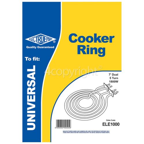 Universal Dual Hob Ring Element 1800W