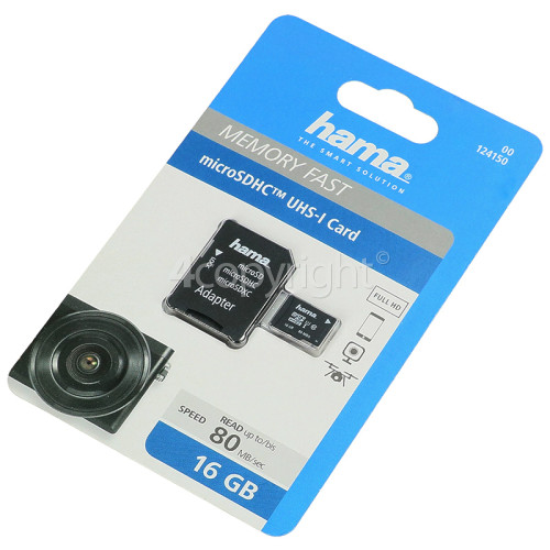 Hama Memory Fast 16GB Class 10 MicroSDHC Memory Card With Adapter 