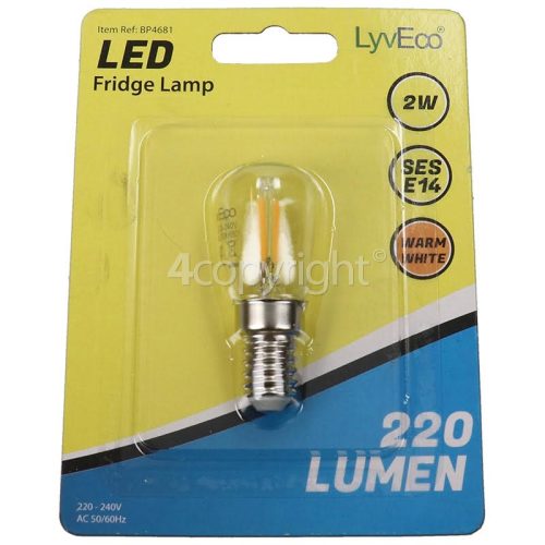 Led Bulb Lamp E14 T25 SES : 6500K 1.6W For Fridges