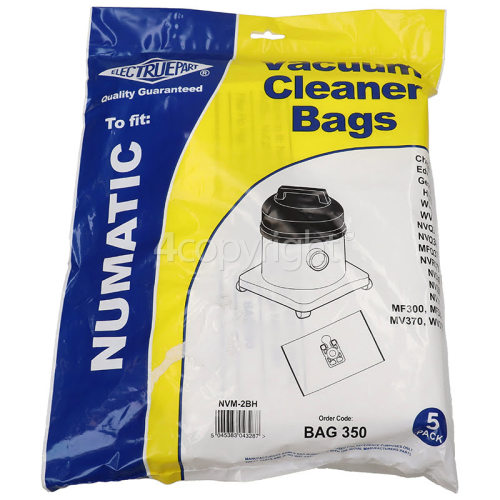 Compatible Numatic NVM-2BH Filter-Flo Synthetic Dust Bags (Pack Of 5) - BAG350