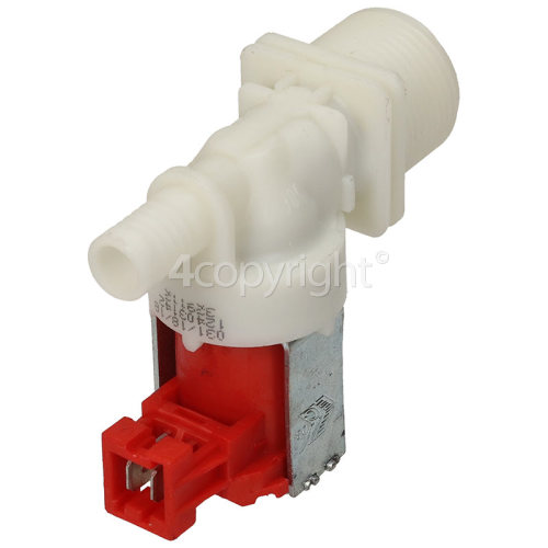 Zanussi FJ1295 Hot Water Single Solenoid Inlet Valve : 180Deg. With Protected Tag Fitting & 11mm Outlet Bore