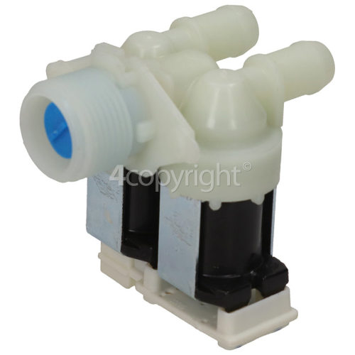 Maytag MWA 08128 WH Cold Water Double Solenoid Inlet Valve : 180Deg. With 14.5 Bore Outlets