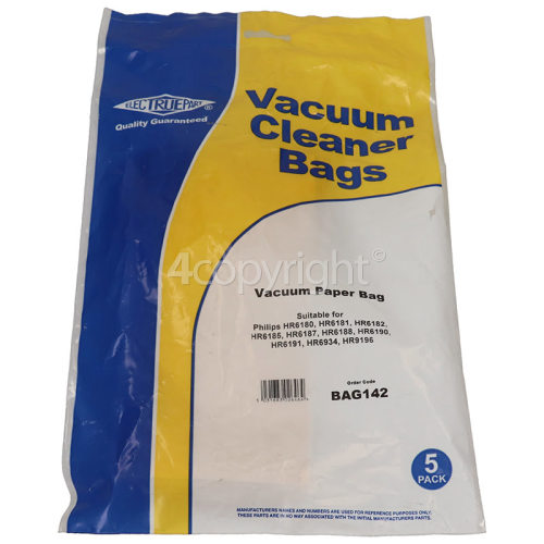 Electrue Sales Ltd. London Impulse Dust Bag (Pack Of 5) - BAG142