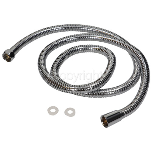 Universal Stainless Steel 1/2" X 11mm Bore Chrome Plated Shower Hose - 1.5m