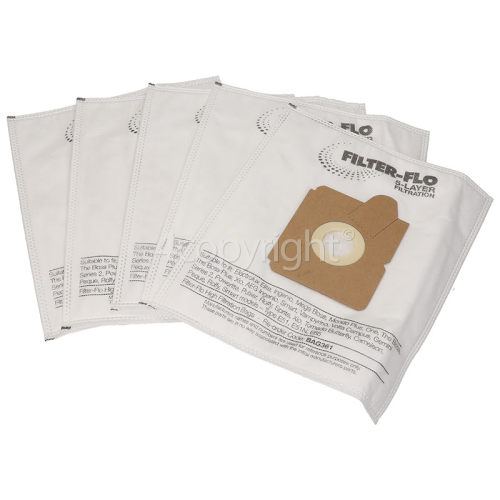 AEG E51 / E51N / E65 / GR 5S Filter-Flo Synthetic Dust Bags (Pack Of 5) - BAG361