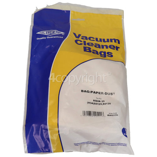 Hoover H34 Dust Bag (Pack Of 5) - BAG235