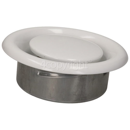 125MM Metal Ceiling Vent Air Extract Valve - White Powder Coated