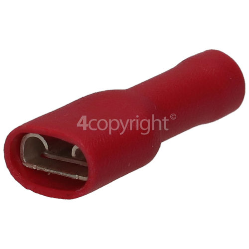 6.3mm Red Fully Insulated Female Push-On - Pack Of 100