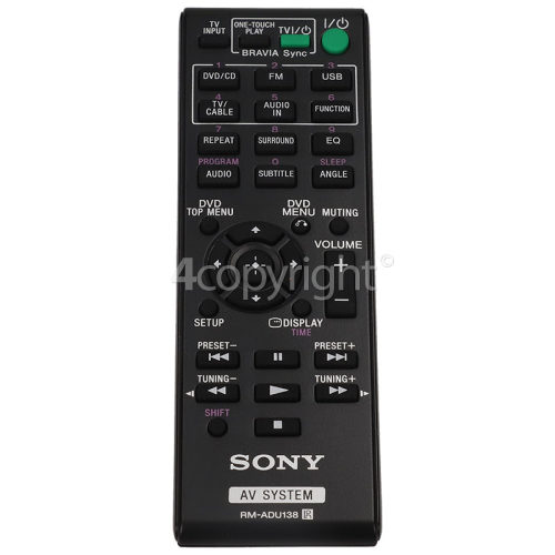 Sony RM-ADU138 Home Cinema Remote Control