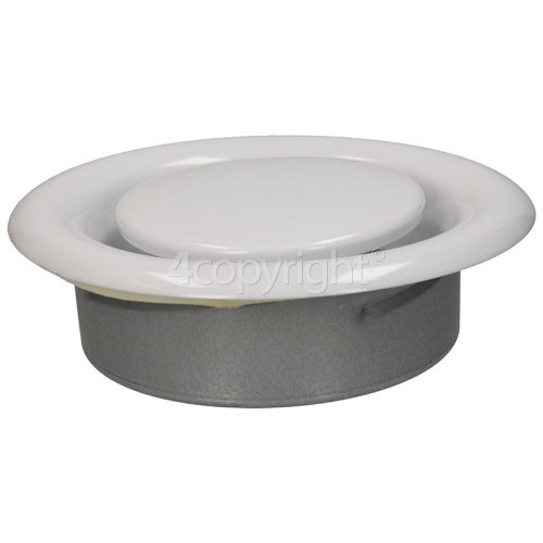 150mm Metal Ceiling Vent Air Extract Valve - White Powder Coated