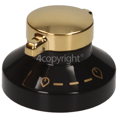 Belling Hob Gas Control Knob - Black/Gold