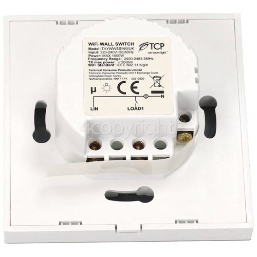 TCP Smart WiFi Single Light Wall Switch