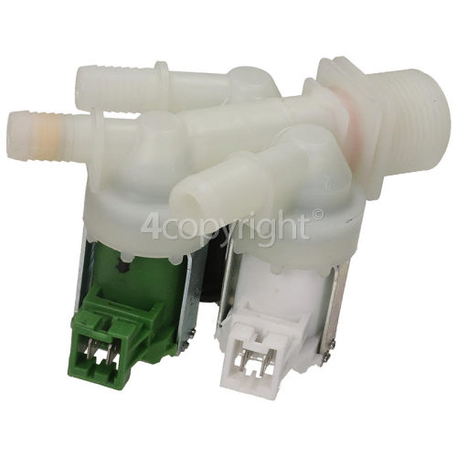 Arthur Martin Electrolux Cold Water Triple Inlet Solenoid Valve 180Deg. With 2 Protected Tag Fitting & 1 Open Tag Fitting