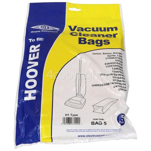 Hoover H1 Dust Bag (Pack Of 5) - BAG5