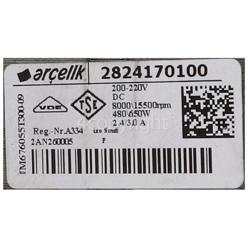 Grundig Motor : Arcelik 8000/15500Rpm 480/650W | www.grundig-parts 