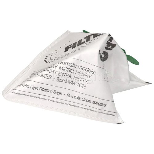 Numatic Compatible NVM-1CH Filter-Flo Synthetic Dust Bags (Pack Of 10) - BAG309