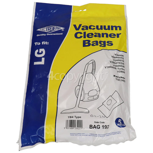 Sanyo TB4 Dust Bag (Pack Of 5) - BAG192