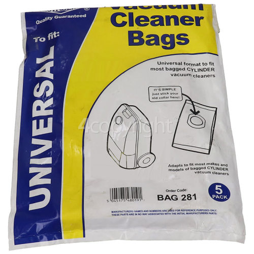 Durabrand Universal Cylinder Vacuum Adaptor Bag (Pack Of 5) - BAG281 Assembly