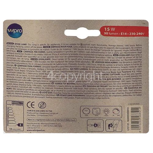 Indesit 15W Oven Lamp SES/E14 230-240V