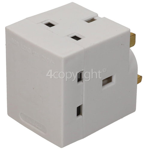 Wellco 13A 3 Way Fused Adaptor