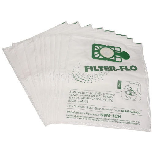 Karcher Compatible NVM-1CH Filter-Flo Synthetic Dust Bags (Pack Of 10)