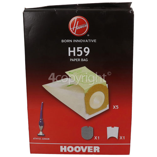 Hoover AS71 AS07011 H59 Paper Bags (Pack Of 5)