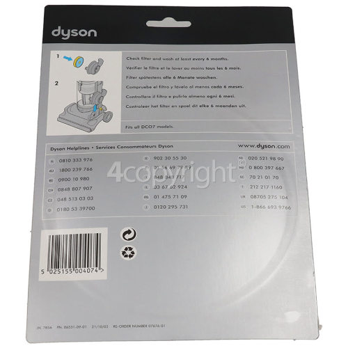 Dyson DC07 Pre Motor Filter