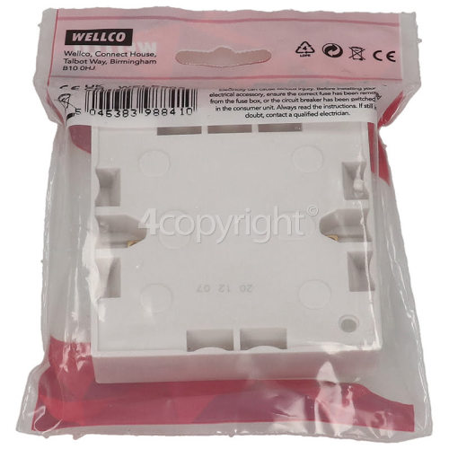 Wellco Single 20mm Pattress Box