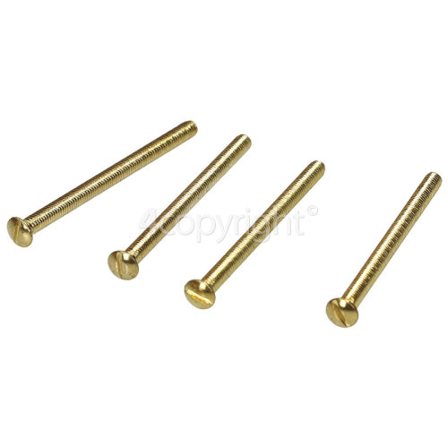 Wellco 50mm Brass Plated Screws (Pack Of 4)
